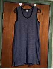 J.CREW Womens Navy With Stripes Tank Dress Cotton Shift Sundress Size Medium