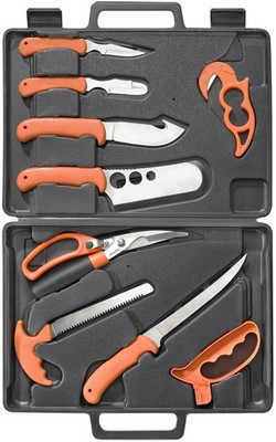 RUKO RUK0131 Game Processing Set Orange Handles Hard Case Cutting Board