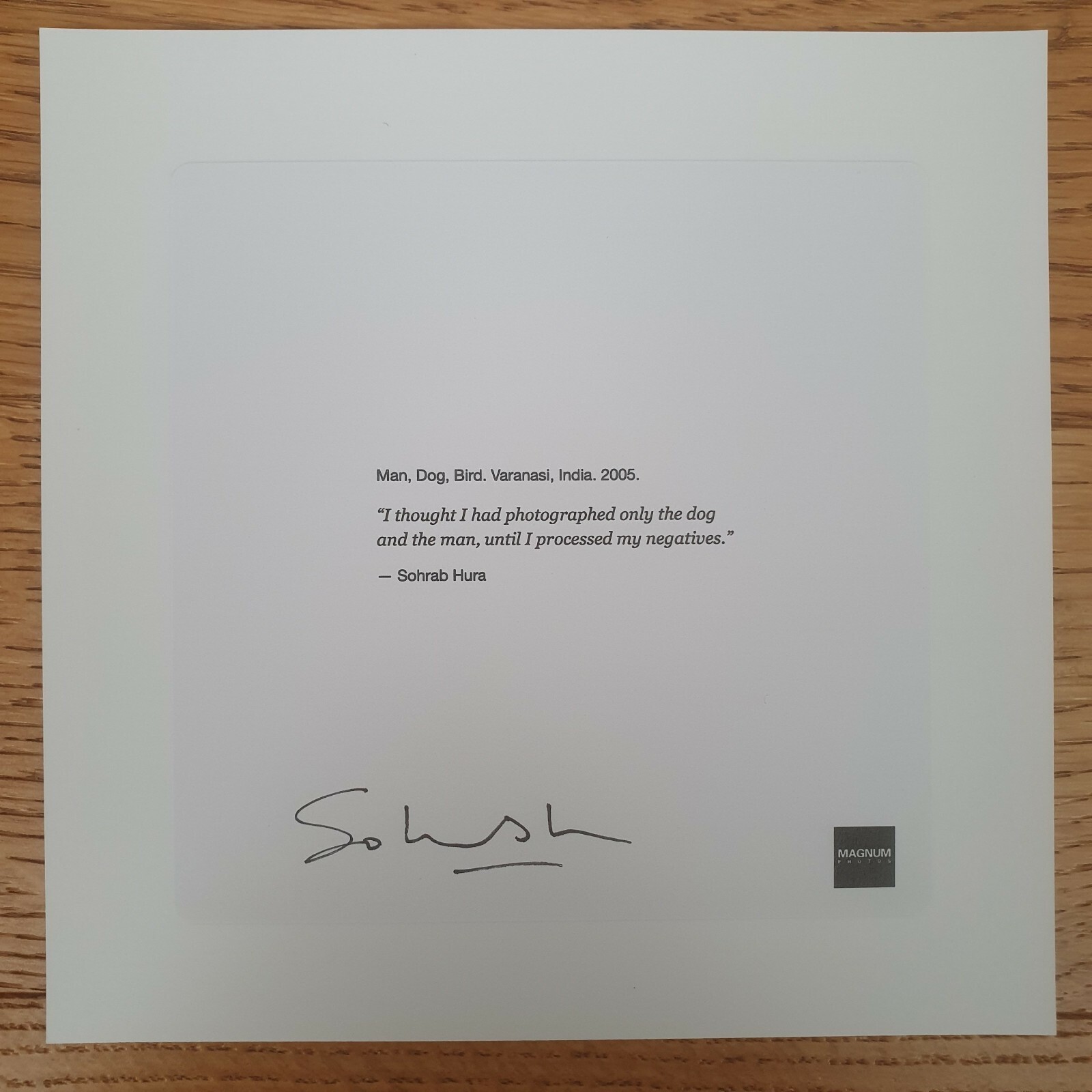 SOHRAB HURA - PHOTO SIGNÉE - MAGNUM SQUARE PRINT - EDITION LIMITÉE image 4