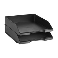 Amazon Basics Stapelbare Briefablage Schwarz 2Er Set BuchstabengrößE