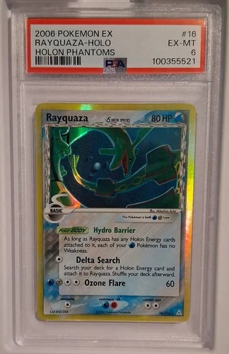 EX Holon Phantoms Rayquaza Delta Species 16/110 Holo PSA 6 1 Mil Cert! 🐉