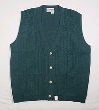 Vintage Amana Woolen Mill Knit Sweater Vest Size Large Button Front USA Made