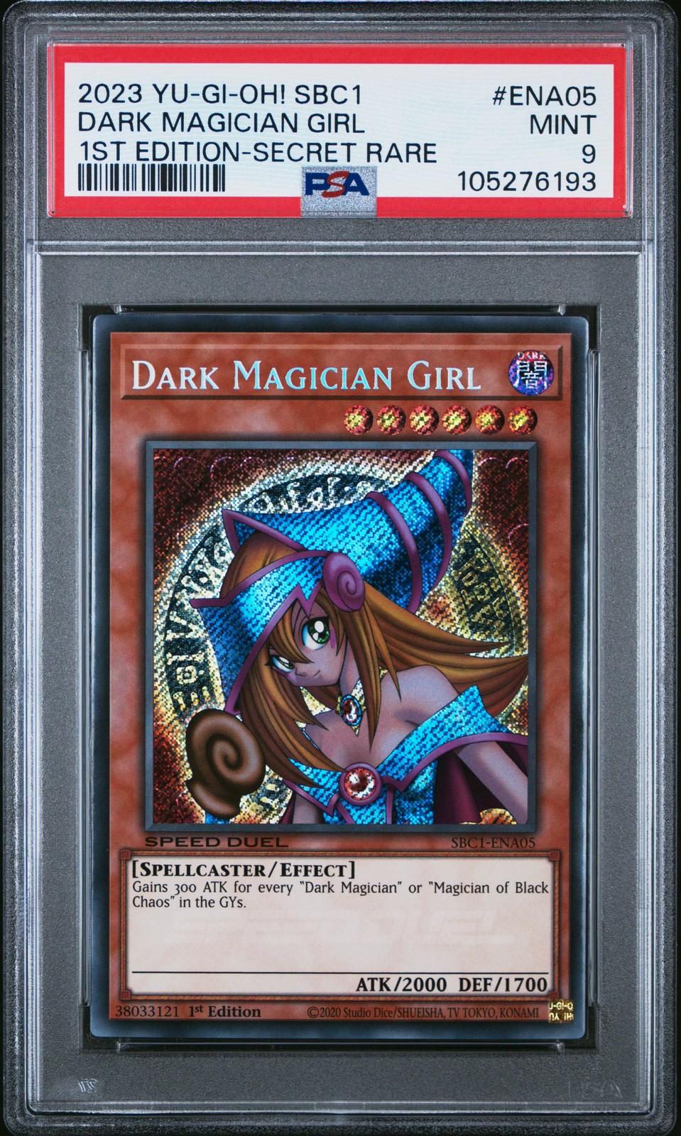 2023 YU-GI-OH! SBC1-SPEED DUEL STREETS OF BATTLE CITY DARK MAGICIAN GIRL PSA 9