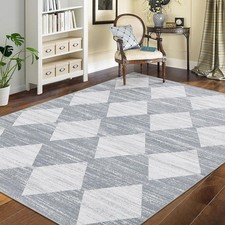 4'x6' Washable Area Rug, Non-Slip, Non-Shedding Indoor, Trellis Print, Low