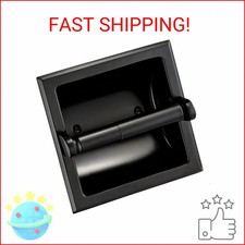 Designers Impressions Black Recessed Toilet/Tissue Paper Holder All Metal Contru