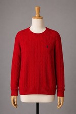 Polo Ralph Lauren Cable Knit Sweater Mens Size L Red