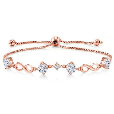 Keren Hanan 18K Rose Gold Plated Silver Bracelet Set with Moissanite (2.07 Cttw