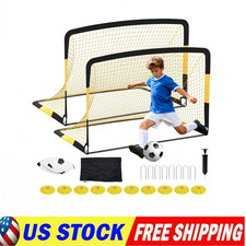 Kids Soccer Goals for Backyard Set of 2,6x4 ft Soccer Nets for Backyard Portable