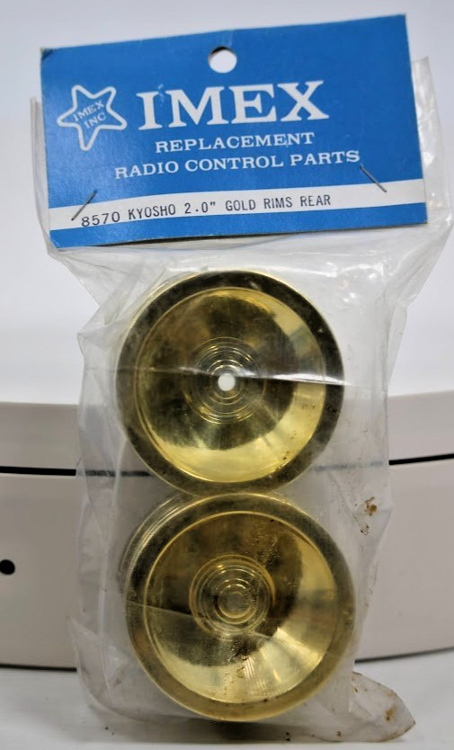 IMEX Kyosho 8570 Gold Rear Rims 2.0 RC Wheels Vintage NIP