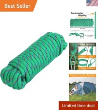 Durable 3/8" x 50 ft Diamond Braided Rope - Lightweight, Multi-Use Utility Line