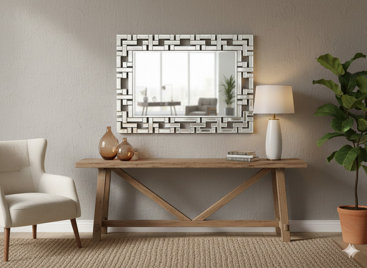 42"x30" Full-length Mirror Bedroom Mirror Wall Bathroom Mirror Frameless Mirror
