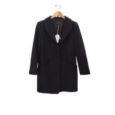 Quince Women Italian Wool Cocoon Coat Black Outerwear S