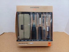 Dockers 10-Piece Stainless Steel Manicure Set with Bag Men’s Travel Grooming Kit