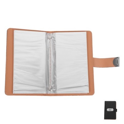 Rhinestone PU Money Saving Challenge Book with Lock and Waterproof Cash Storage