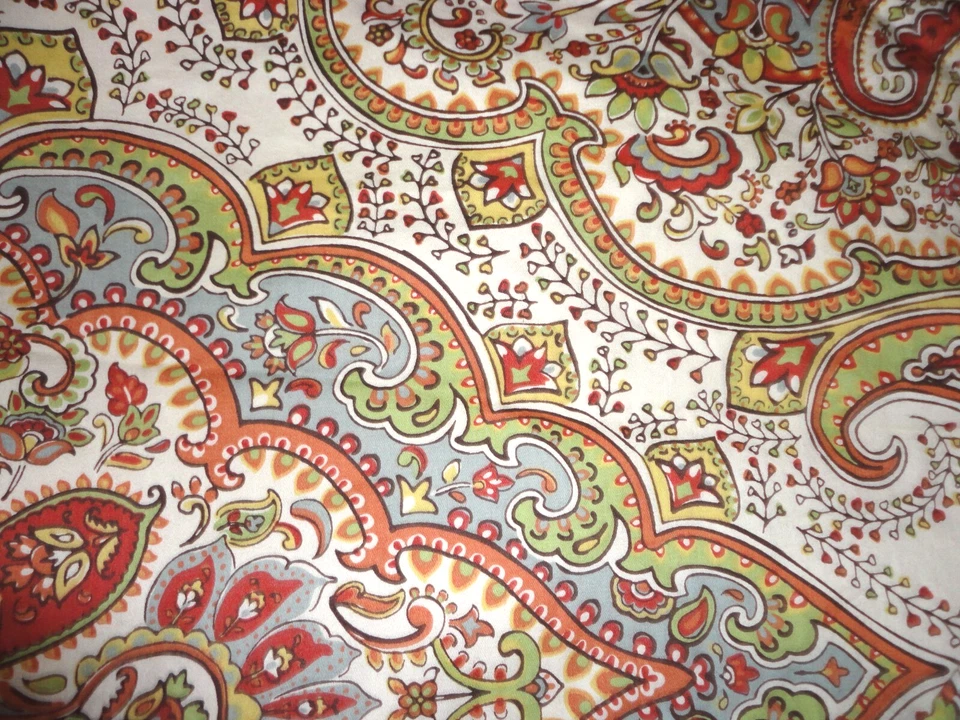 TAHARI PAISLEY MARROQUÍ floral paisley óxido AZUL DORADO (1) EDREDÓN COMPLETO/QUEEN 85x93 Foto 3 de 4