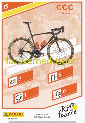 C3 CCC TEAM MAILLOT # CARTE PANINI TOUR DE FRANCE 2019 - Picture 2 of 2