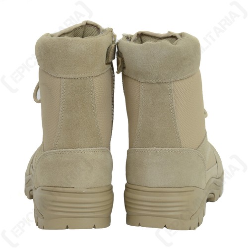 NEW Khaki Tan Side Zip Tactical Army Combat Boots Airsoft Hiking Outdoors - Picture 2 of 4