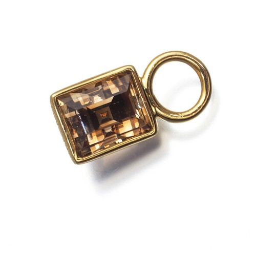Brown Diamond 0.99ct SINGLE Earring Charm 18K 750 Yellow Gold
