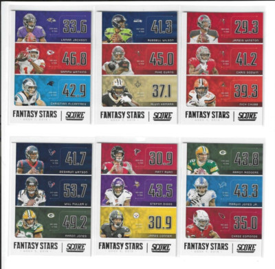 2020 Panini Score Football Fantasy Stars Inserts - COMPLETE YOUR SET - Pick Favs
