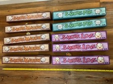 10 total S-MORE MARSHMALLOW Wood Sign Wall Hanging 15 3/4 x 2 1/2 Sign