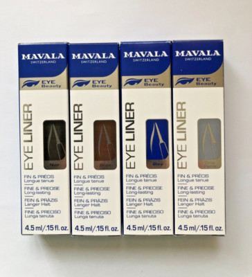 MAVALA 4,5 ml Eye Liner flüssig mit Pinsel 4 Farben fein & Präzise Langer Halt