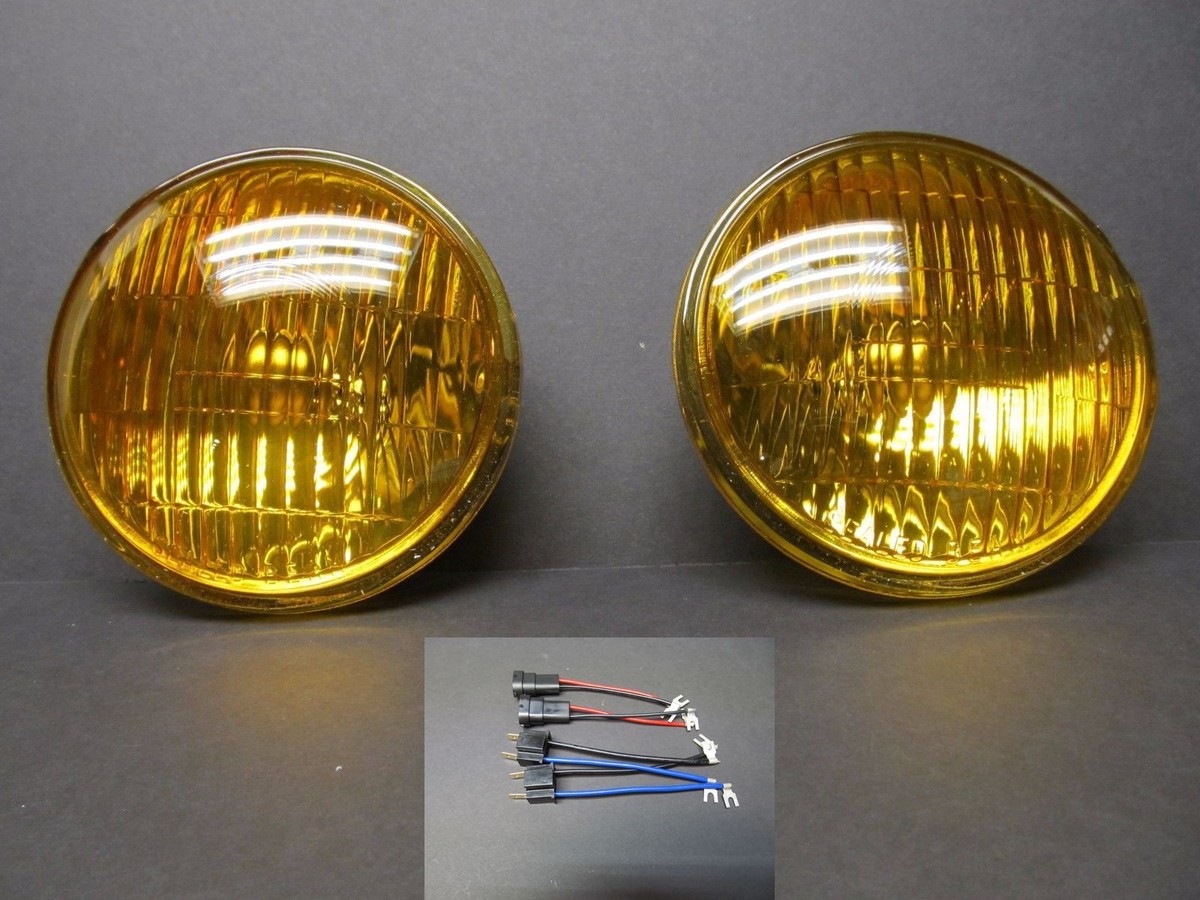 2 NEW AMBER Sealed Beam 12v Passing lights FOR Harley
