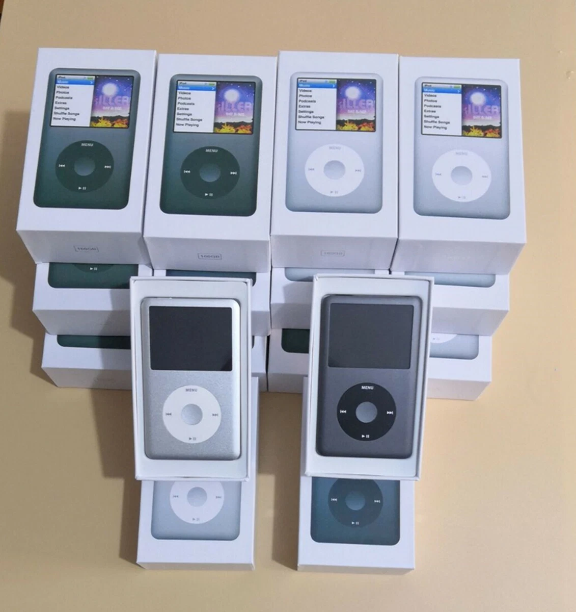 NEW,Apple iPod Classic 6th Generation 160GB Black / Silver -(Thick)90days Warray