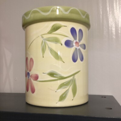Certified International Canister Jar With Lid ,Made In Portugal. Vintage