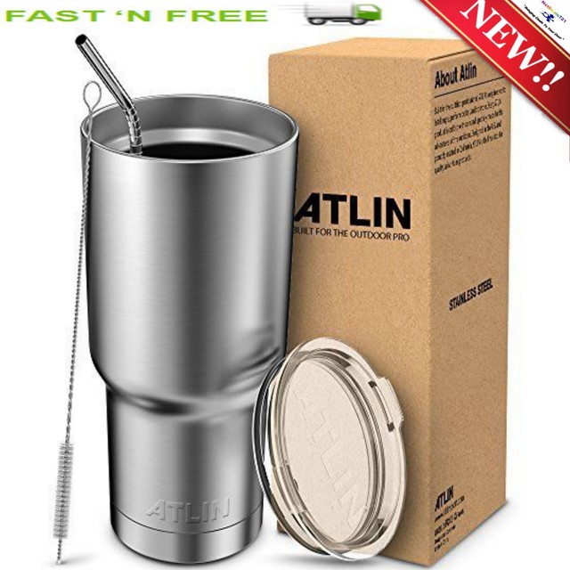 New Coffee Travel Straw Tumbler Mug Insulated 30 Oz Cup Hot Cold Drink