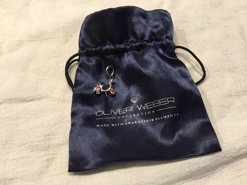 Charm Moto Scooter Rosso Oliver Weber Cristallo Swarovski Raro 3/4 Pollici Nuovo senza etichette - Foto 5 di 8