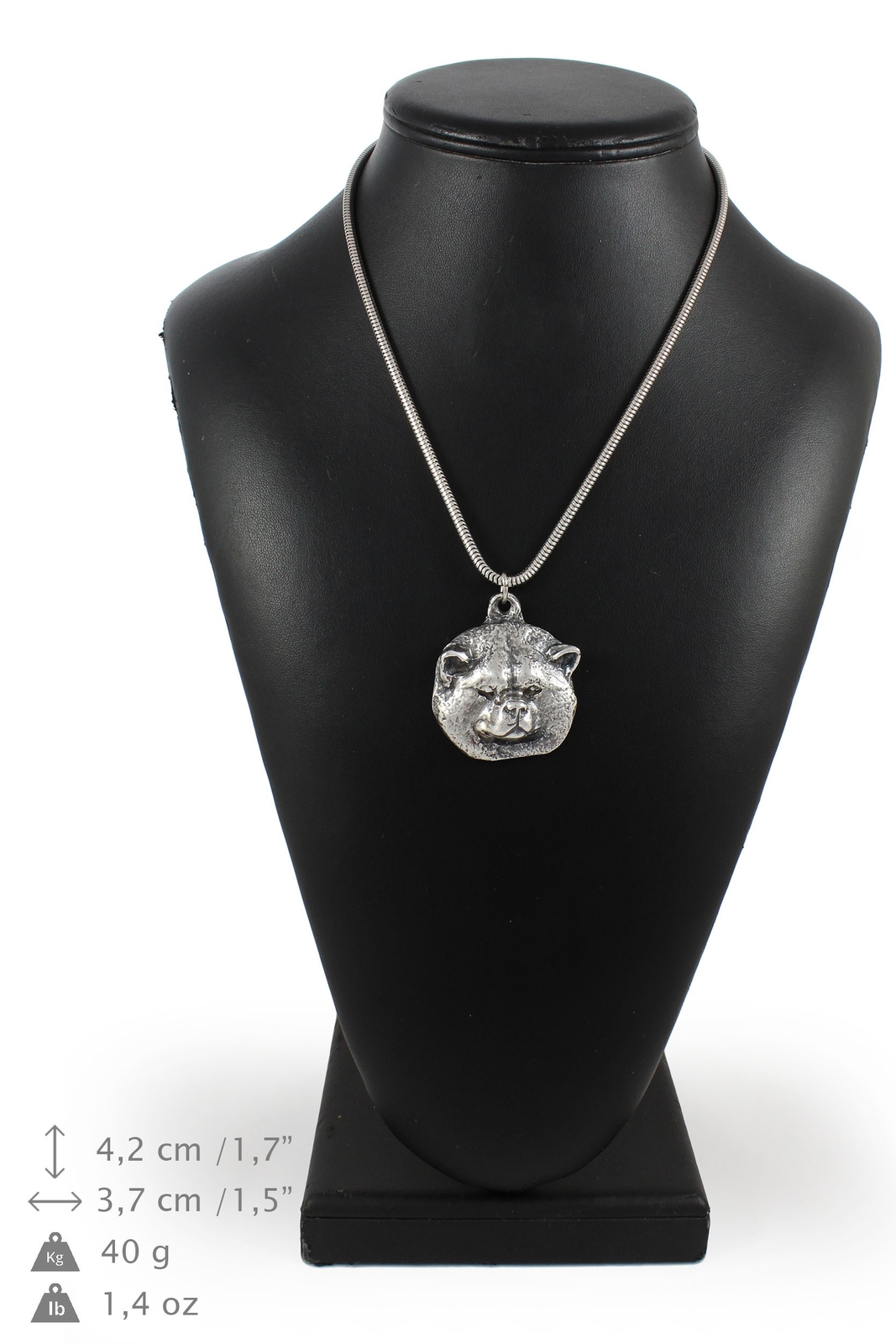 Japonés Akita - Collar Con Uno Perro En Una Silberschnur Art Dog