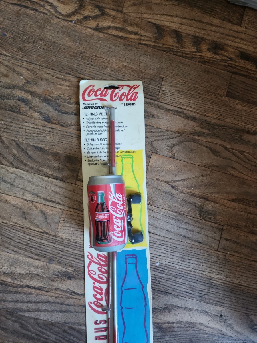 Vintage Coca-Cola Coke Can Spin Cast Fishing Rod & Reel 1995 Old