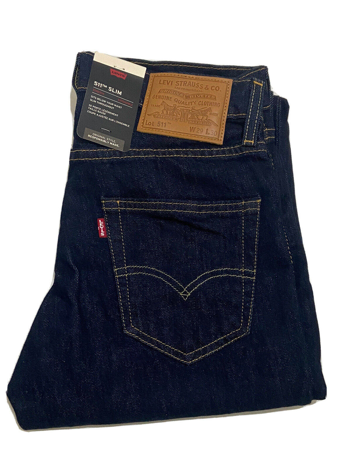 Pantalones de mezclilla para hombre Levi's 511 ajustados azul oscuro nuevos  con etiquetas (todas las tallas) | eBay