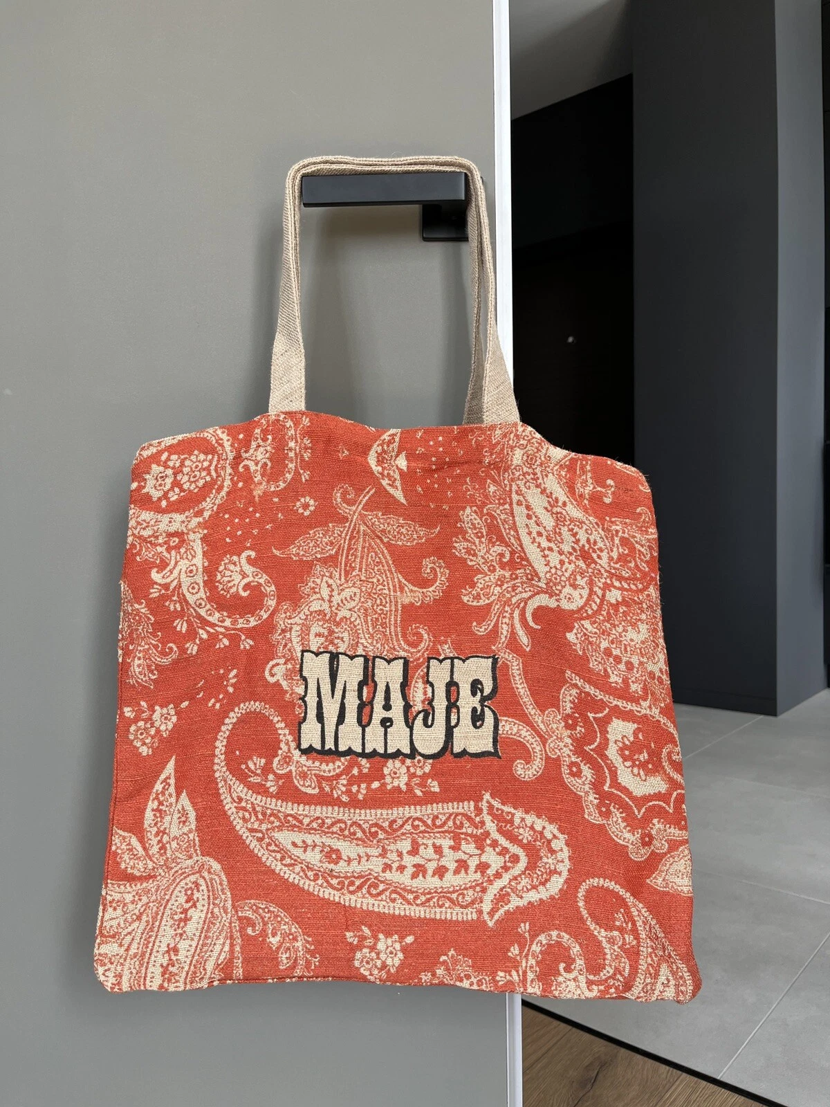 Sac fourre tout orange Maje Paisley 2021 style Dior