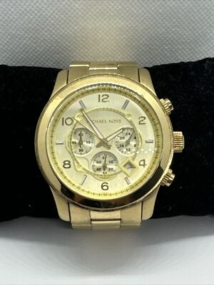 Michael Kors Runway MK8077 Men\'s Gold Stainless Steel Analog Dial Watch JNA801 Michael Kors Men main image 4