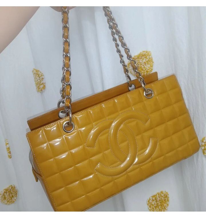 Chanel Mustard Yellow Quilted Bag Purse eBay