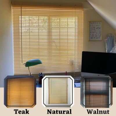 PVC Rollo Holz Holzmaserung Optik Jalousie Fensterrollo einfache Montage Home Office
