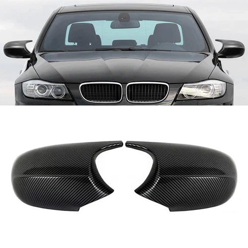 Door Side Wing Mirror Cover Cap Carbon Fiber For BMW E90 E91 08-11 E92 E93 10-13