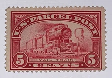 Travelstamps: 1912-13 US Stamp Scott # Q5 PARCEL POST MAIL TRAIN 5 CENTS MOGH