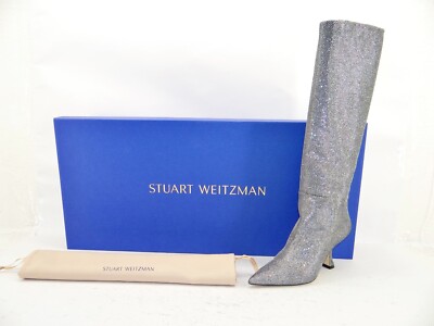 Stuart Weitzman XCURVE SLOUCH BOOT Stiefel Damen Schuhe gunmetal Gr.39 US8,5