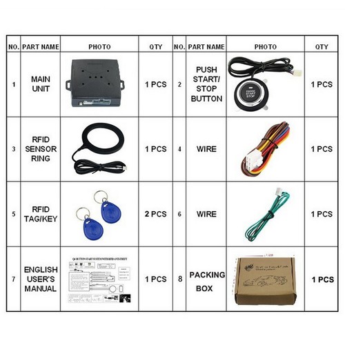 Car Ignition Switch DC 12V Engine Start Push Button Keyless Entry Starter Kit - Picture 5 of 12