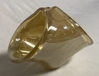 Vintage Italy Murano Style Blown Glass Gold Basket Vase Bowl