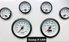 Marshall 6 Gauge Set Comp 2 Led Electric Speedo White Dial Blac Bezel Sport Comp