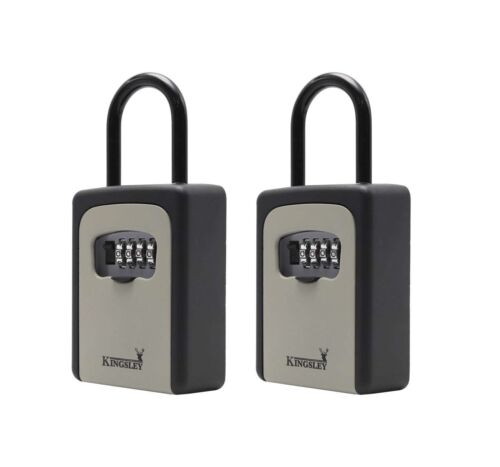 2 PACK Realtor Real Estate 4 Digit Lockboxes Key Safe Kingsley Lock Box QCH812 - Picture 1 of 9