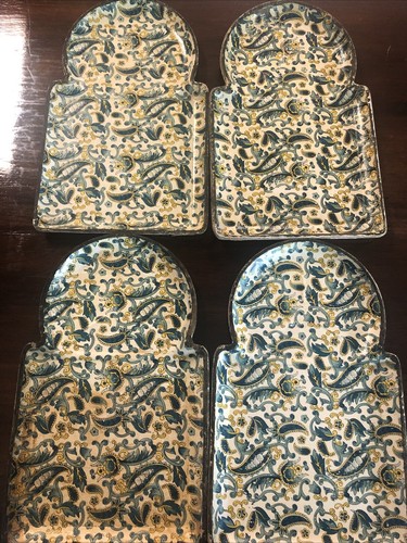 Vintage Viking Imports Alcohol Proof Paper Mache 4 Serving Trays