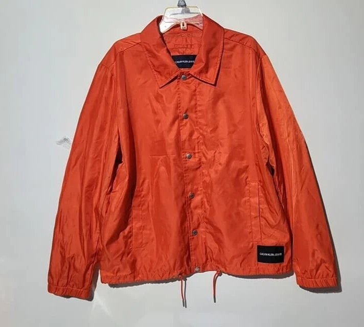 Calvin Klein Jacket Mens XL Red Orange Lightweight Windbreaker NWT