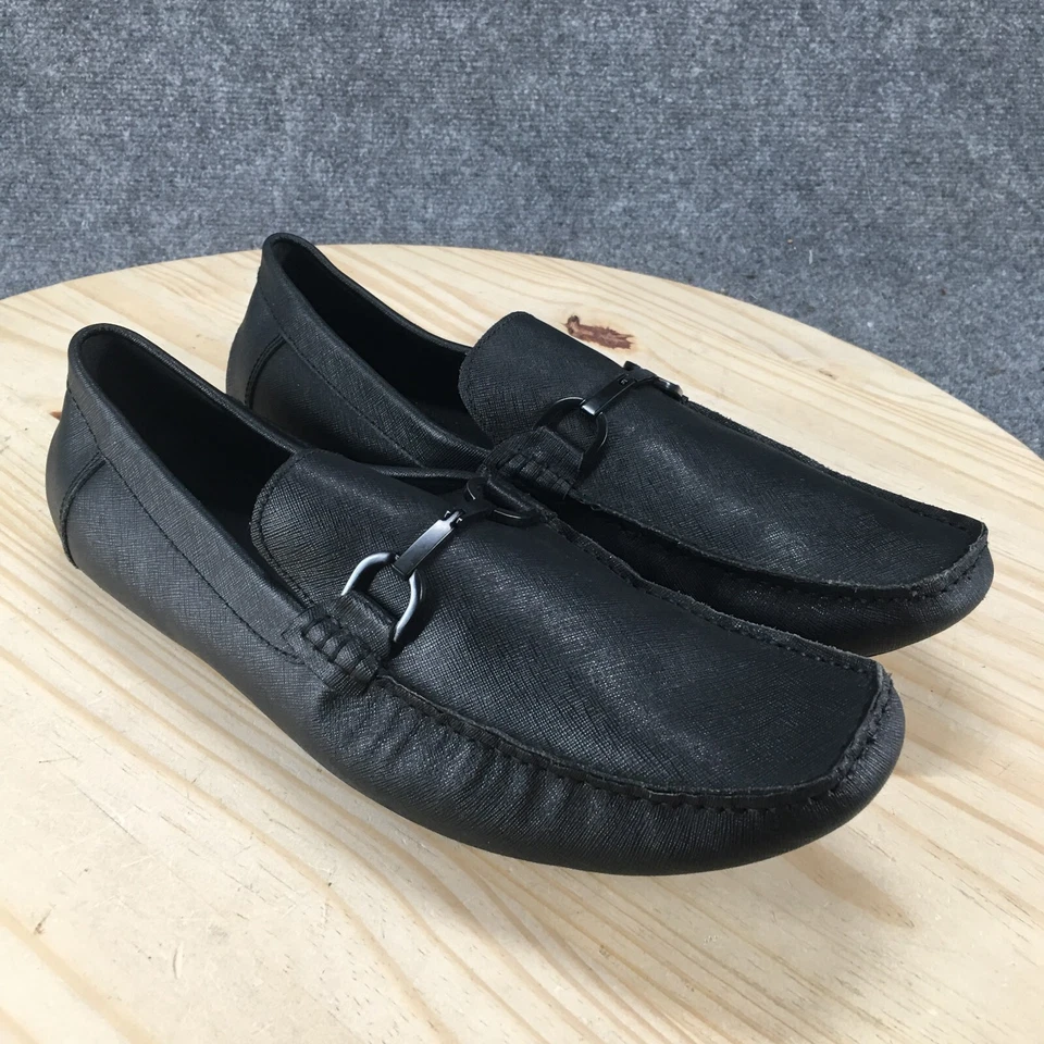 Kenneth Cole Reaction Zapatos Para Hombres 12 M Sistema de Sonido Mocasines Cuero Negro Informal Foto 3 de 4