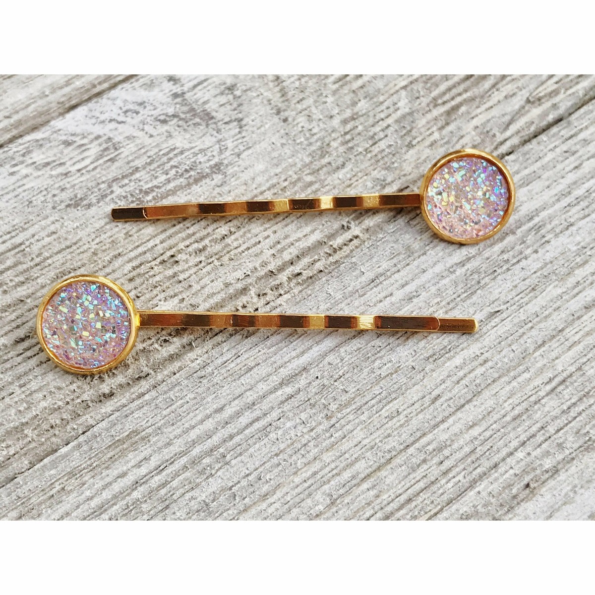 Rose Gold Circle Hair Clip Set Women Set of 2 Toned Dual Circular Shaped Hair Pins  main image 4