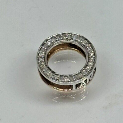 AV Diamond Eternity Circle Pendant 10kt Gold White F Rose B .25ctw I AM YOURS