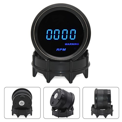 2" 52mm Blue Digital LED 0-9999 RPM Tachometer Tacho Gauge Meter For Car Truck - Picture 3 of 15